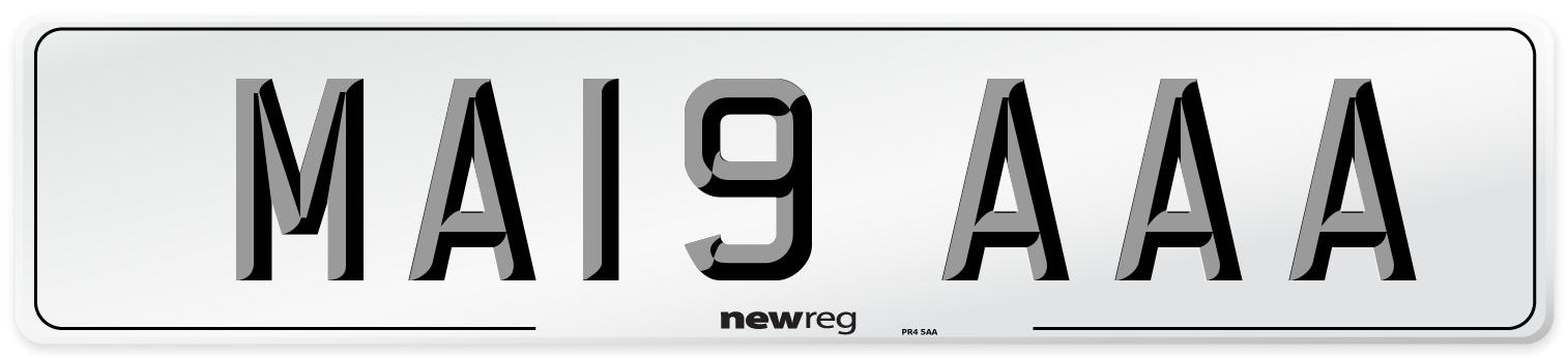 MA19 AAA Number Plate from New Reg